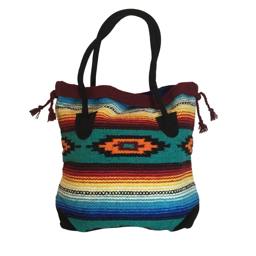 El Paso Saddle Blanket Co Tote Bag Southwest Western Aztec Large India 17 X 15